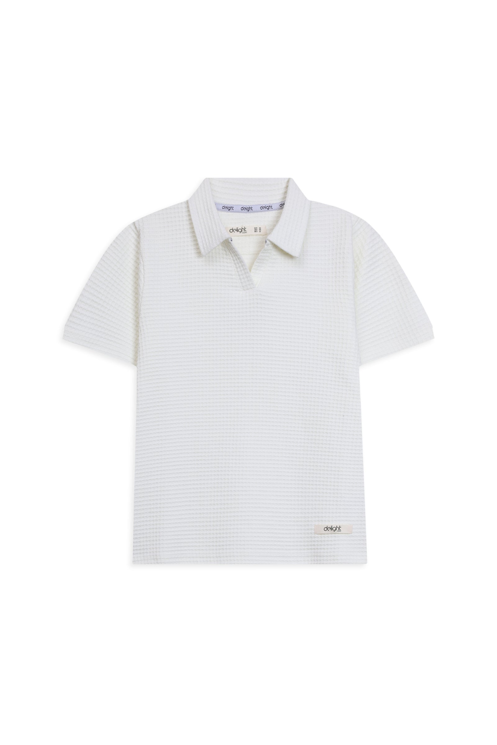 Textured Waffle Knit Polo