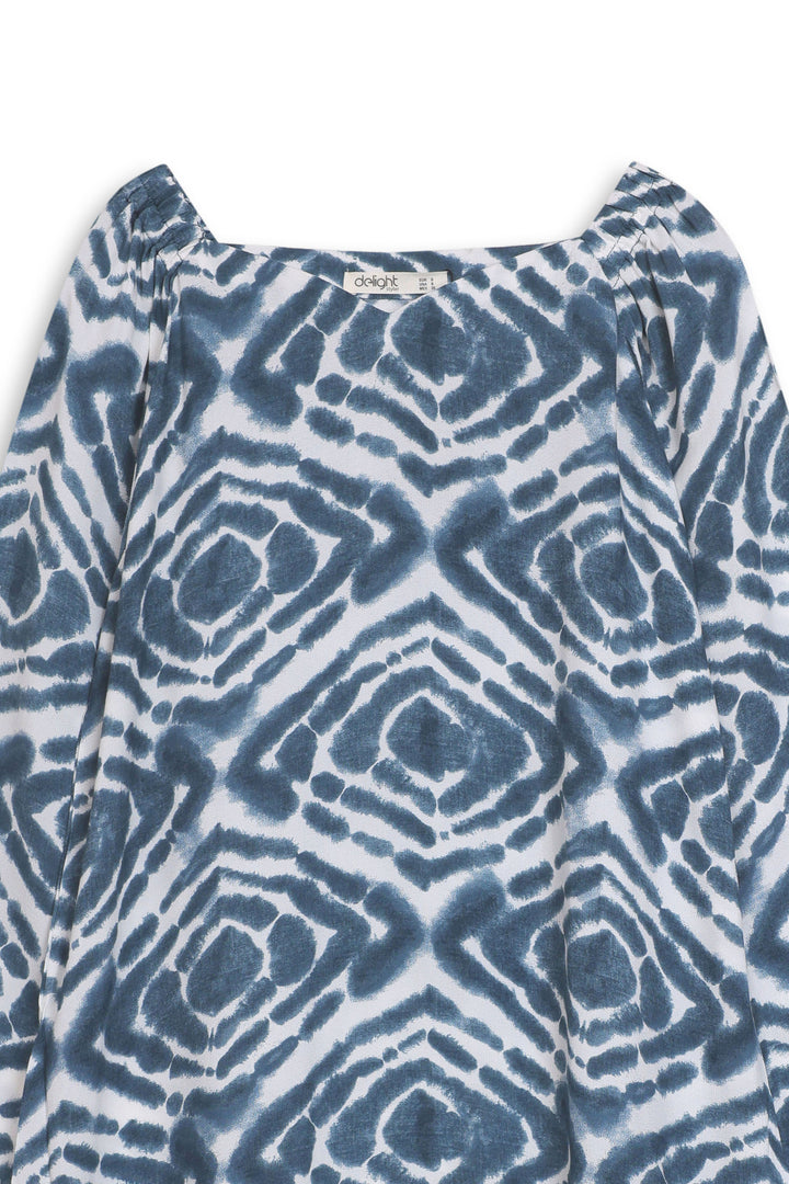 Indigo Wave Flare Maxi