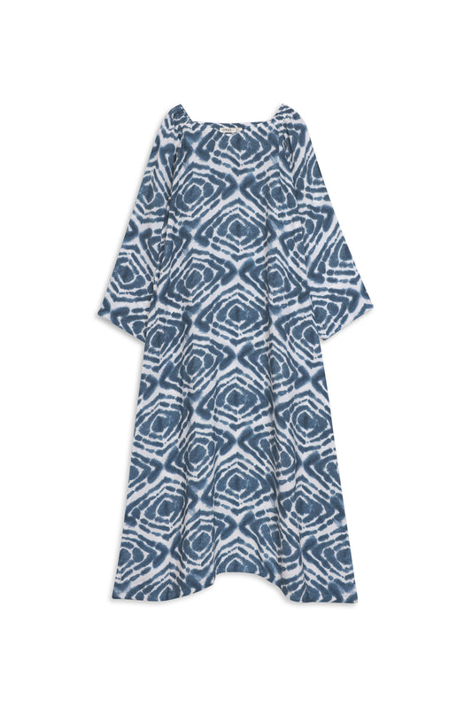 Indigo Wave Flare Maxi