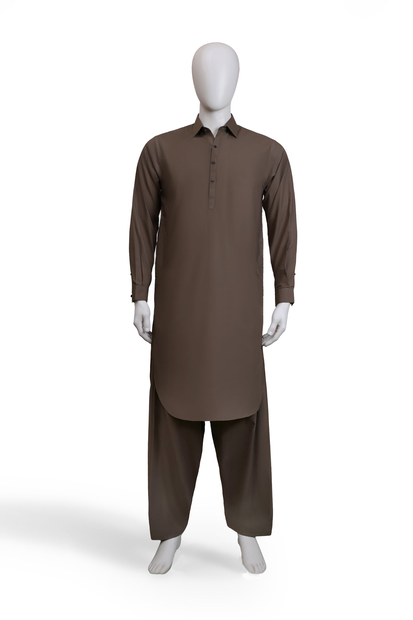 Brown Classic Wash & Wear Kameez Shalwar
