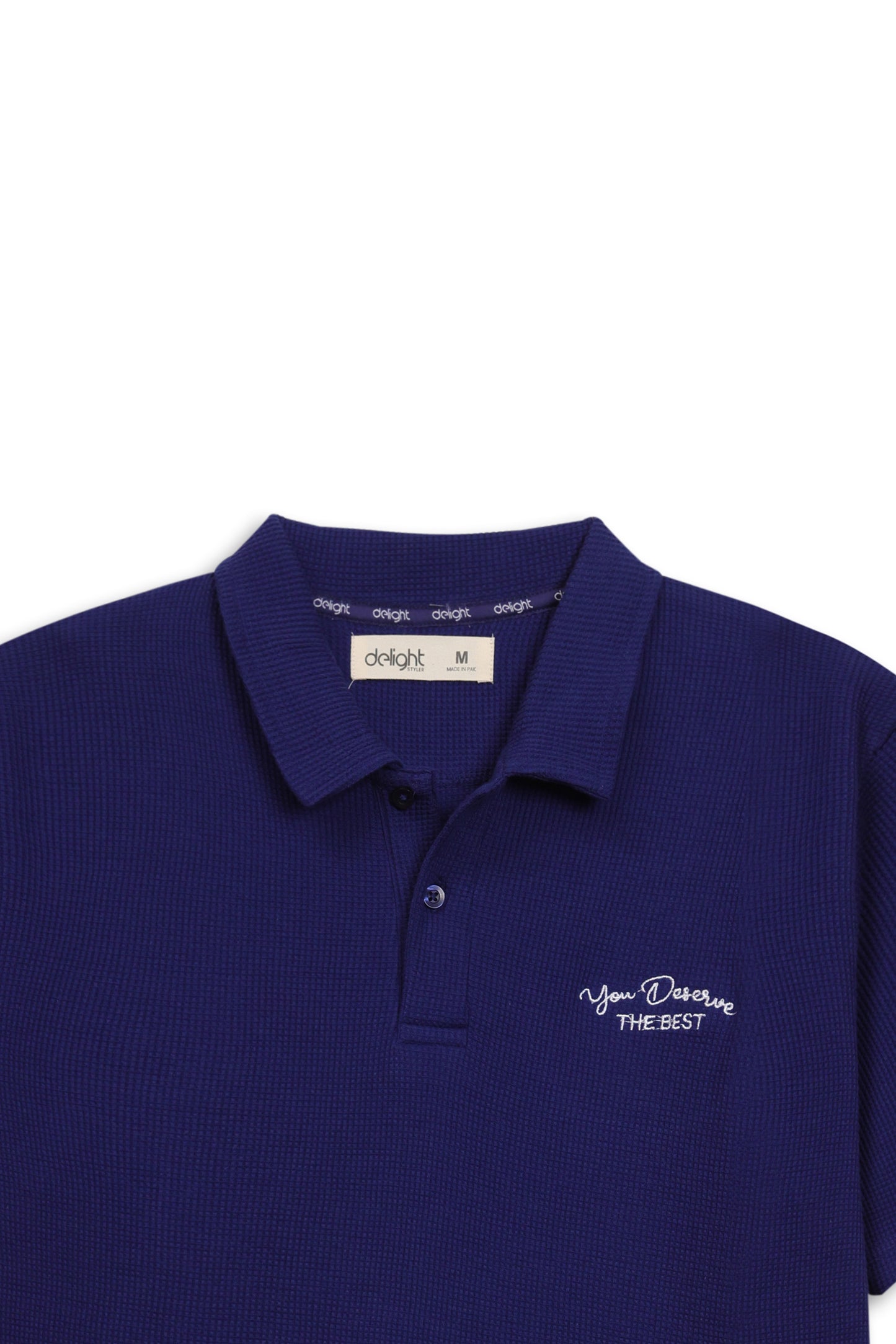 Urban Waffle Texture Knit Polo Shirt