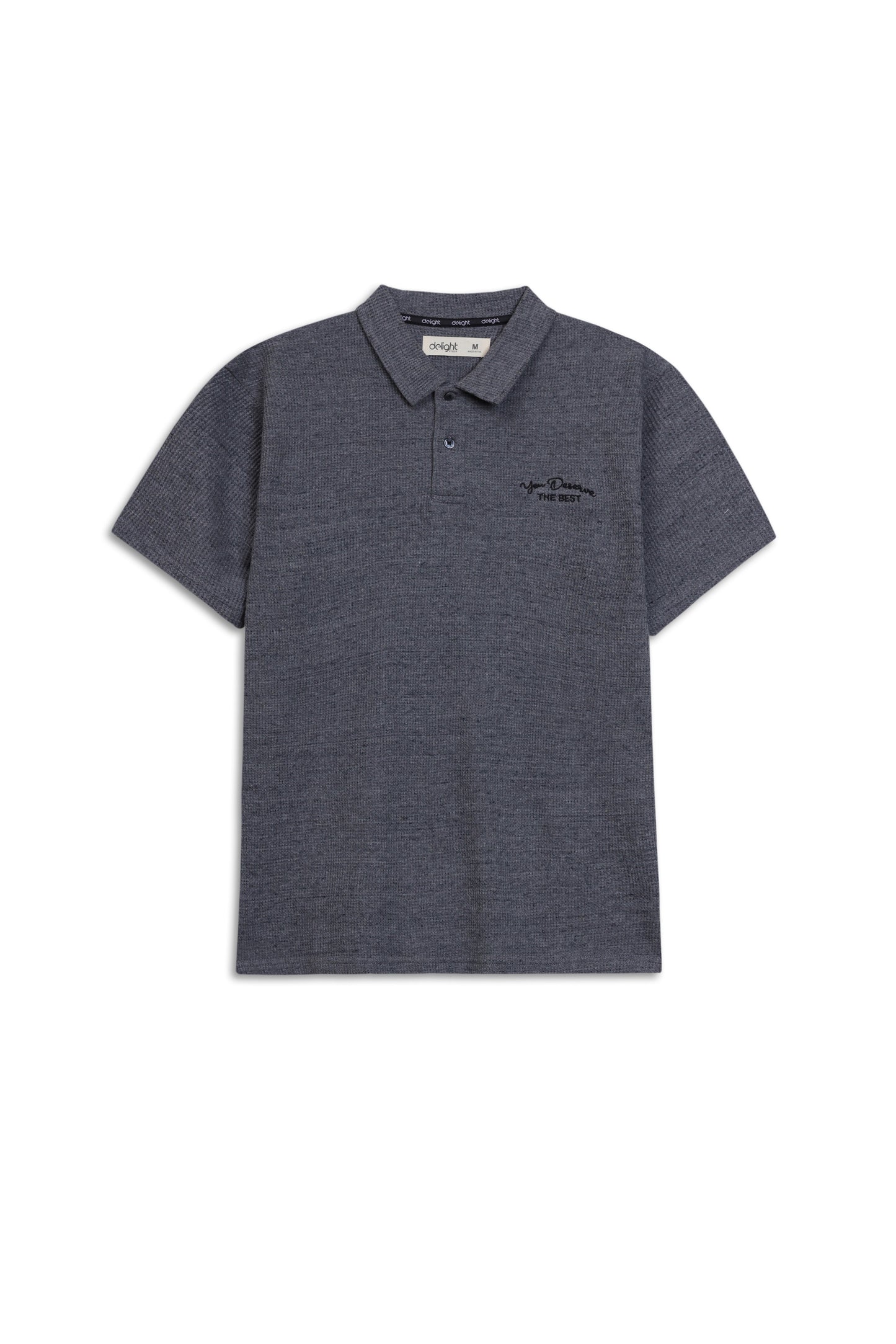 Urban Waffle Texture Knit Polo Shirt