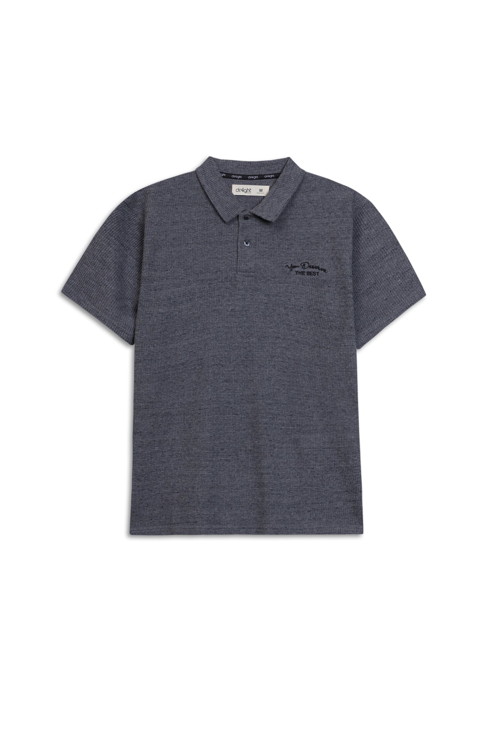 Urban Waffle Texture Knit Polo Shirt