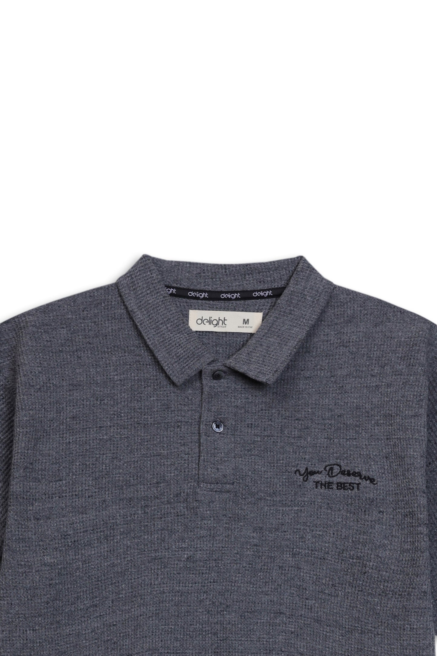 Urban Waffle Texture Knit Polo Shirt