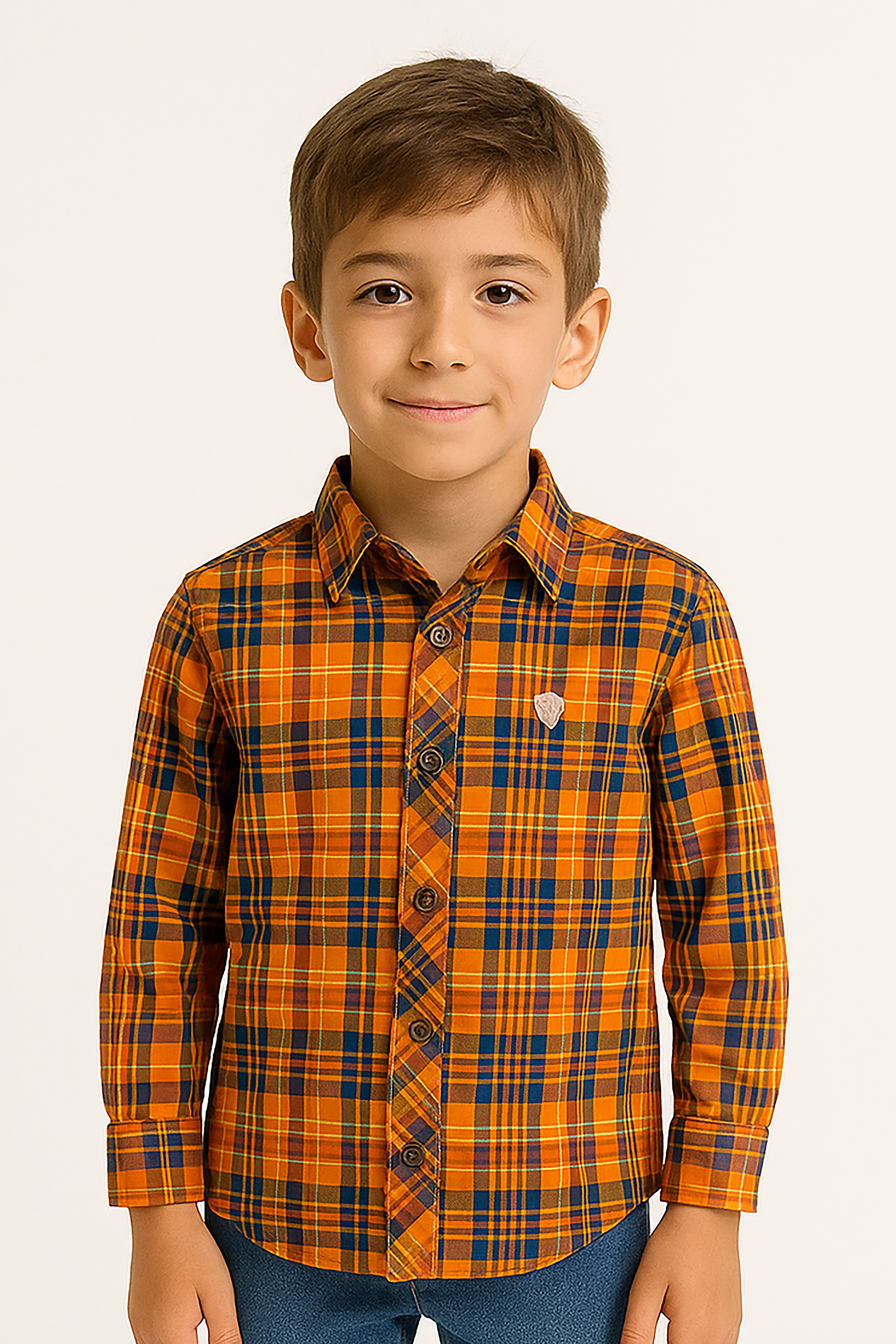 Casual shirts Wood logo Orange