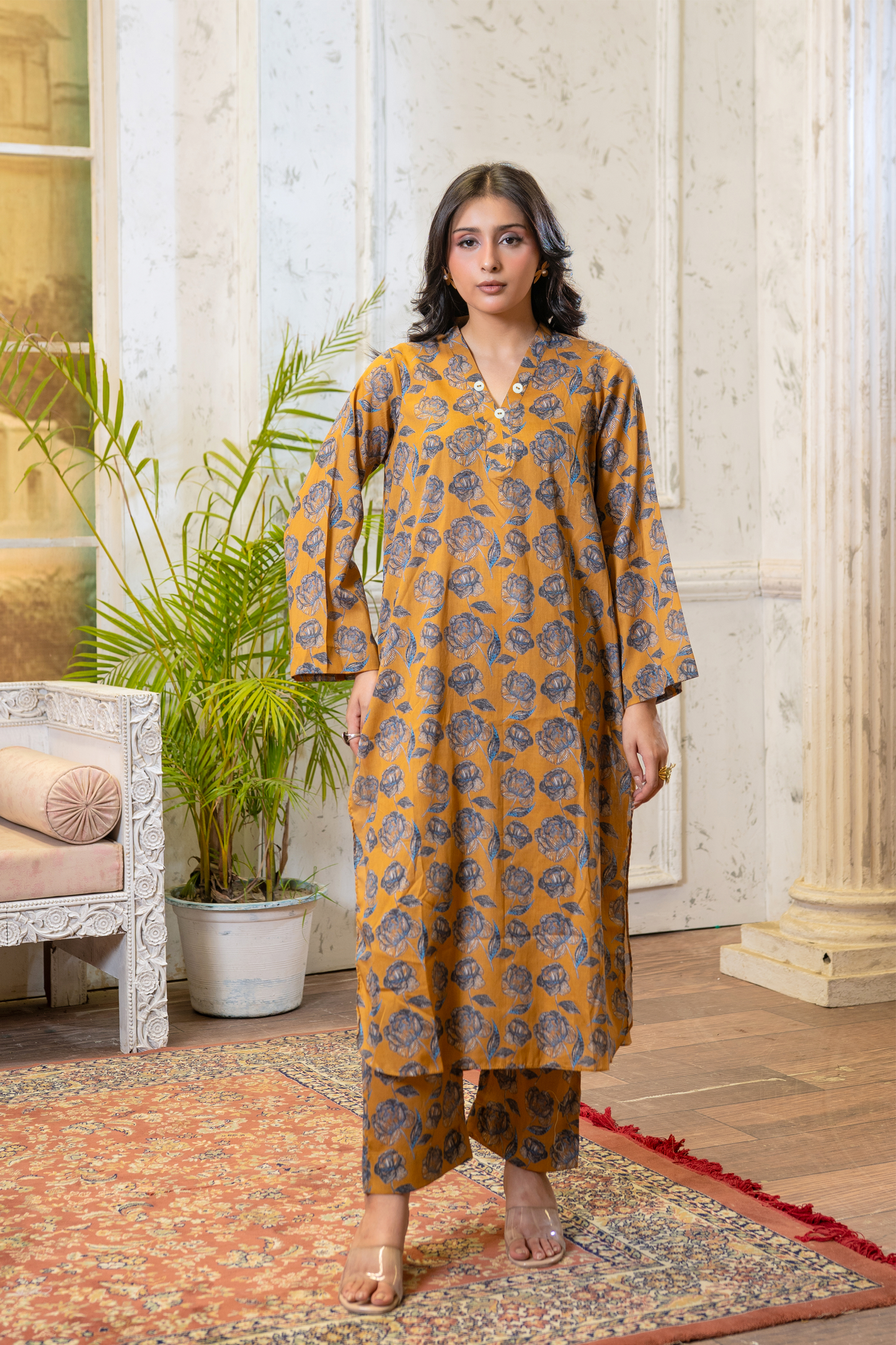 Amber Bloom Lawn 2 Piece Suit (Pret)