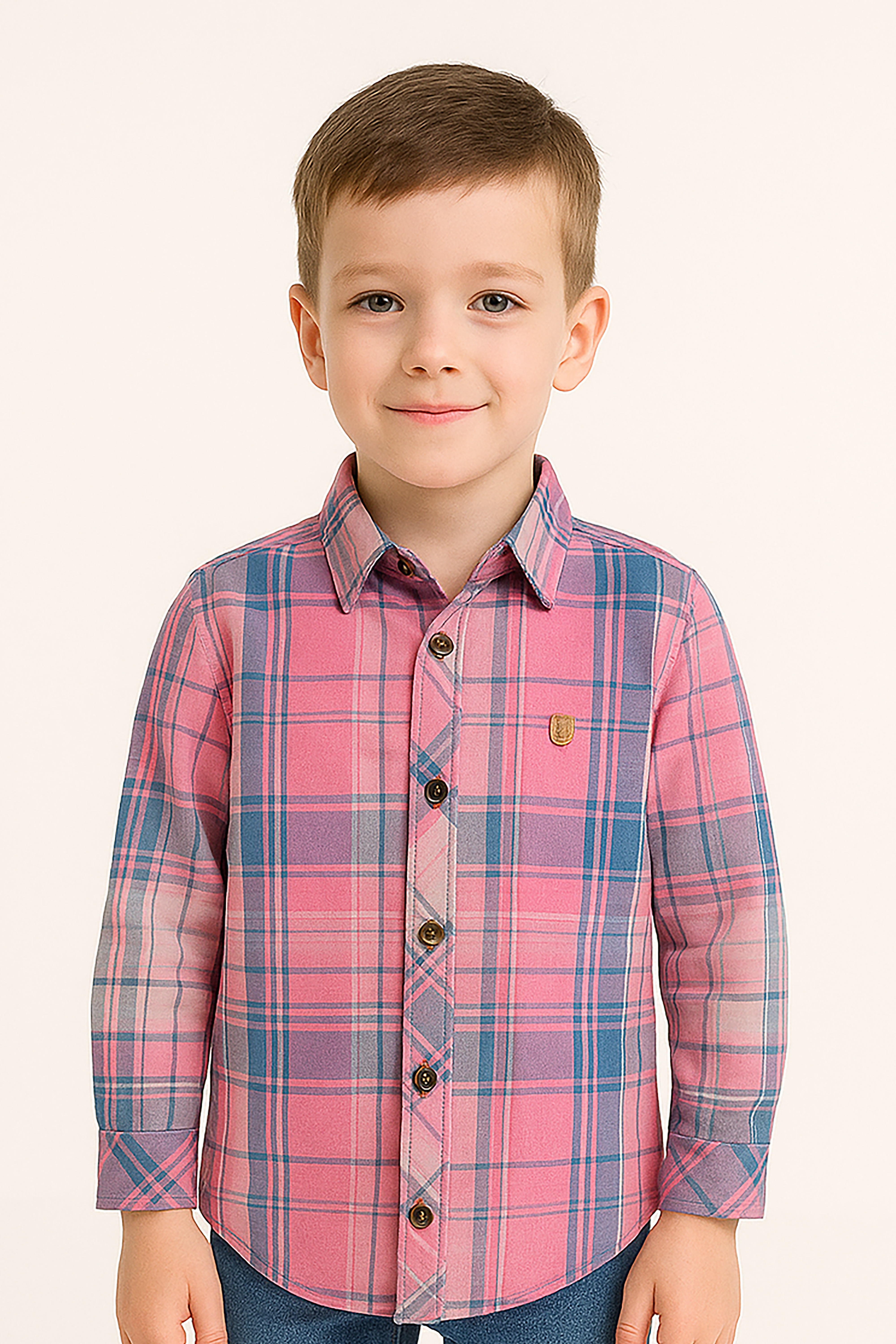 Casual shirts Wood logo Light Pink