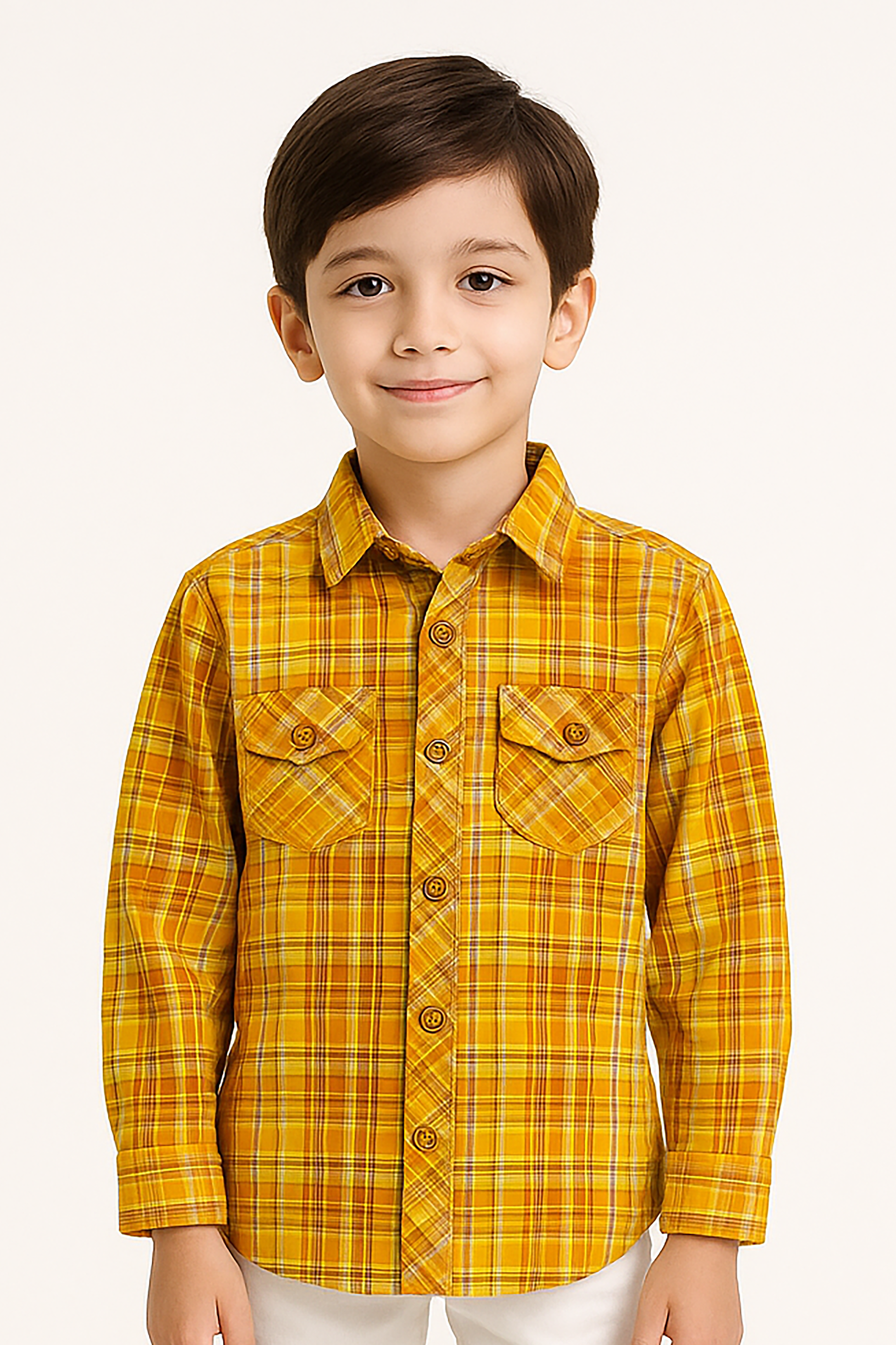 Casual shirt Double Pocket Yellow