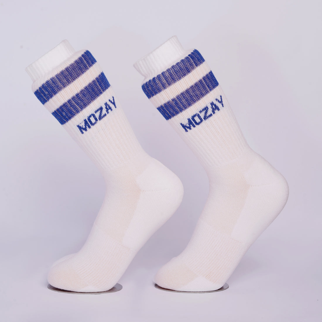 Men Sports Socks White With Color Strip