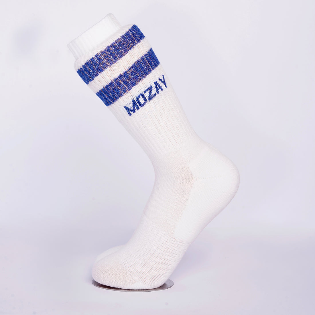 Men Sports Socks White With Color Strip