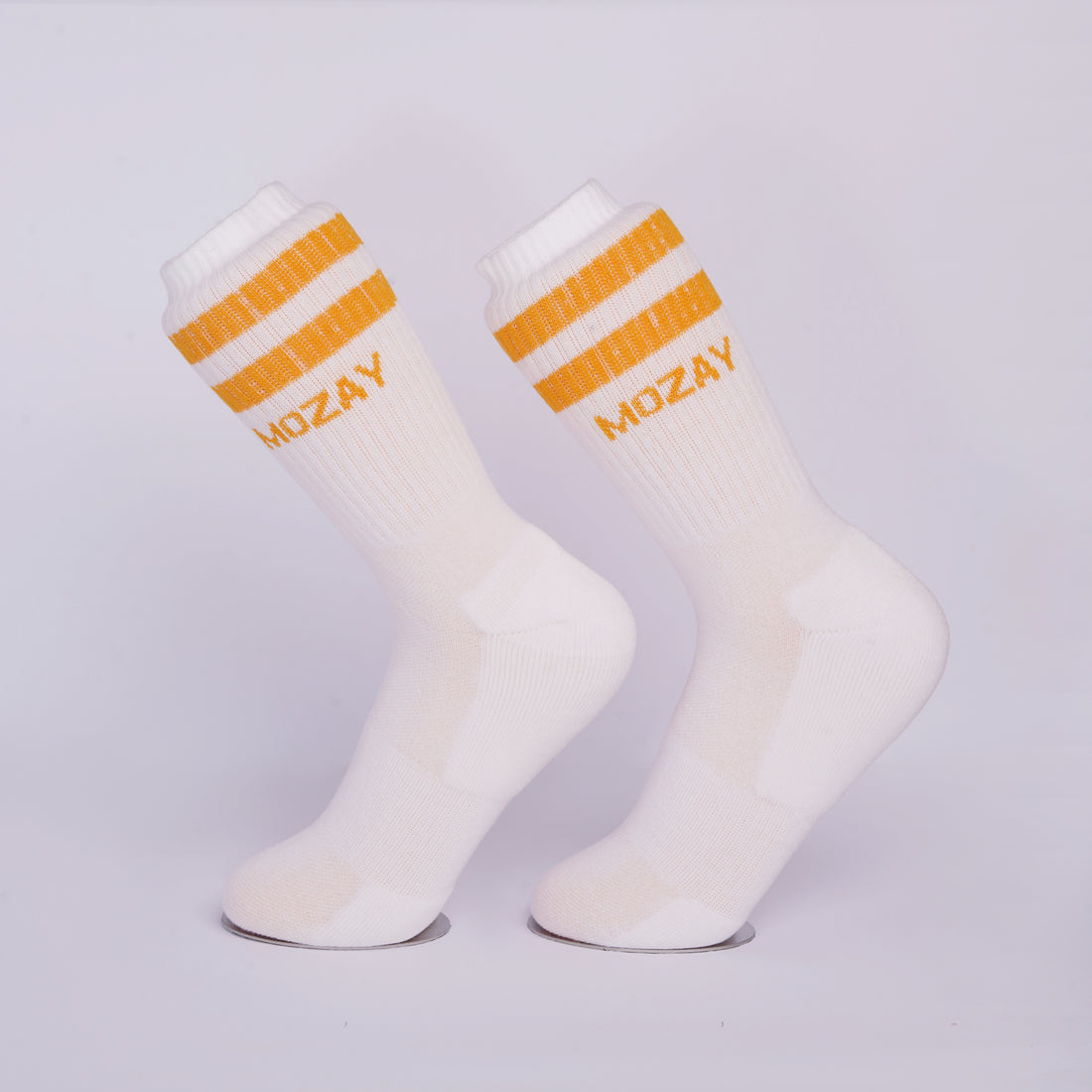 Men Sports Socks White With Color Strip