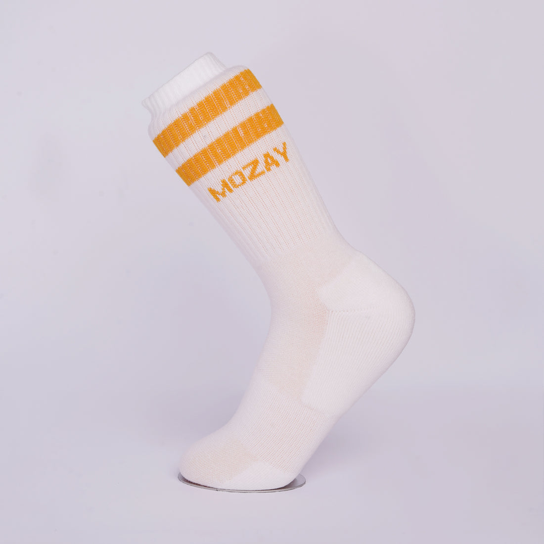 Men Sports Socks White With Color Strip