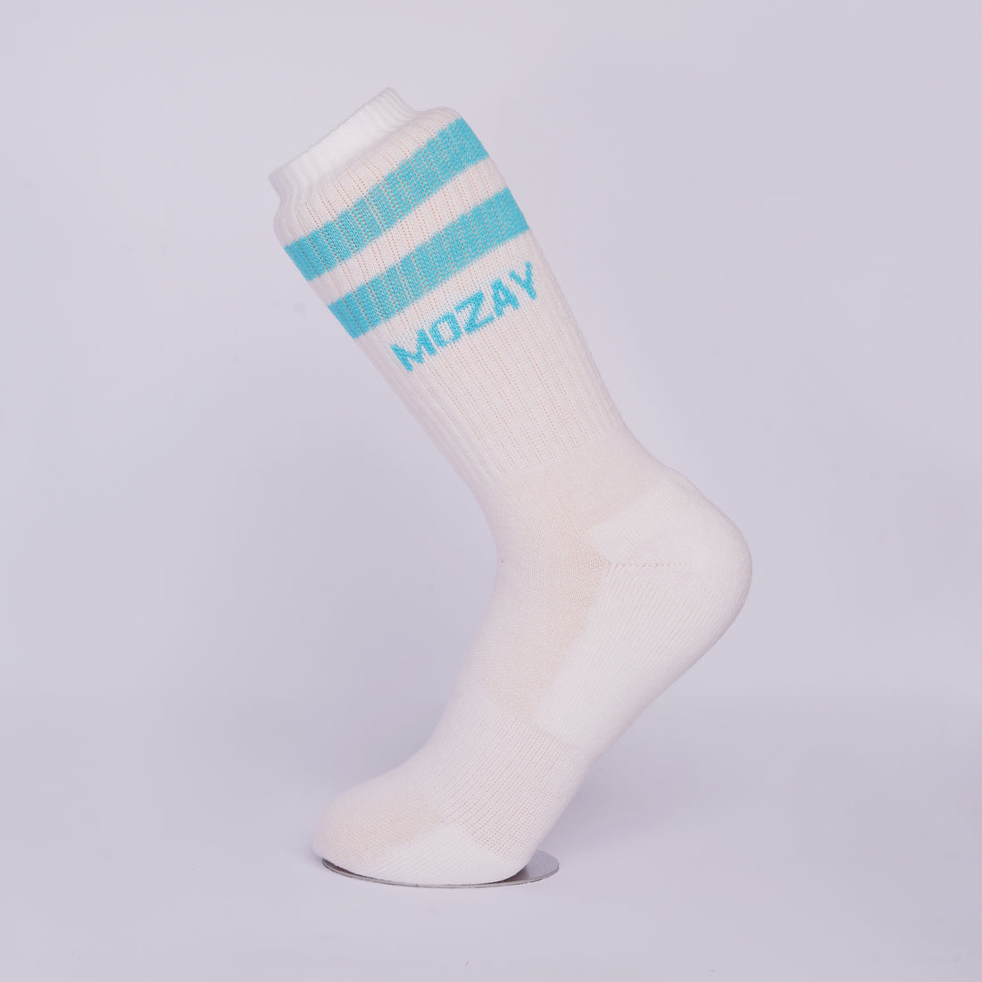 Men Sports Socks White With Color Strip