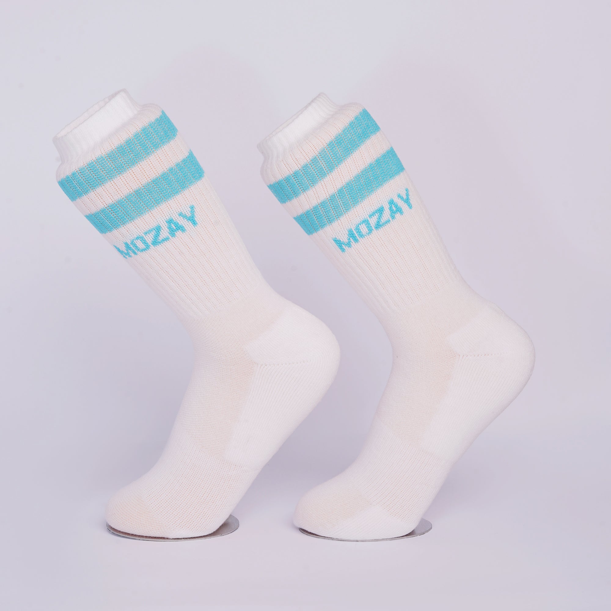 Men Sports Socks White With Color Strip