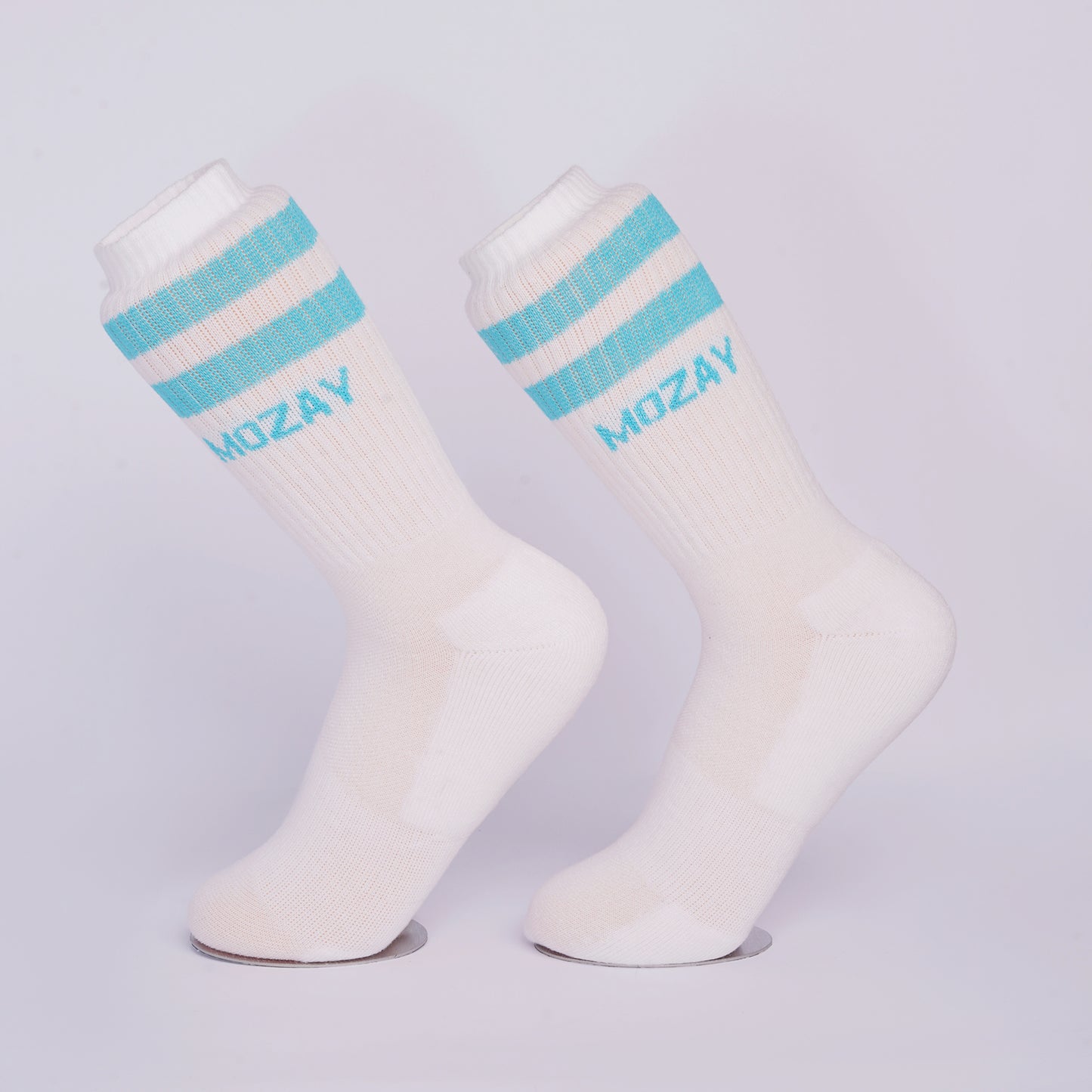 Men Sports Socks White With Color Strip