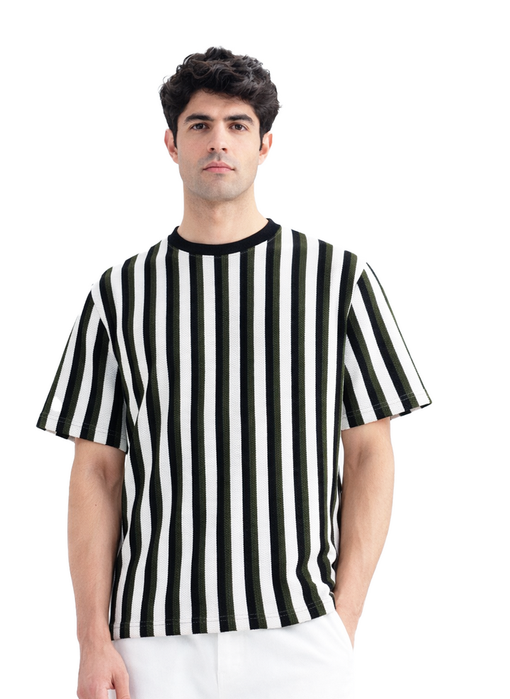 Stripe Textured T-Shirt