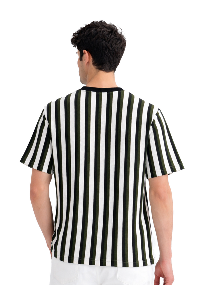 Stripe Textured T-Shirt