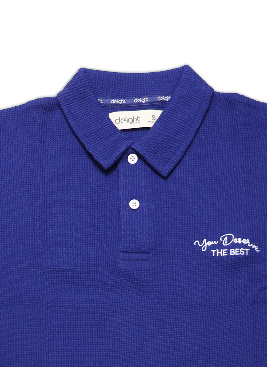 Textured Knit Polo Shirt