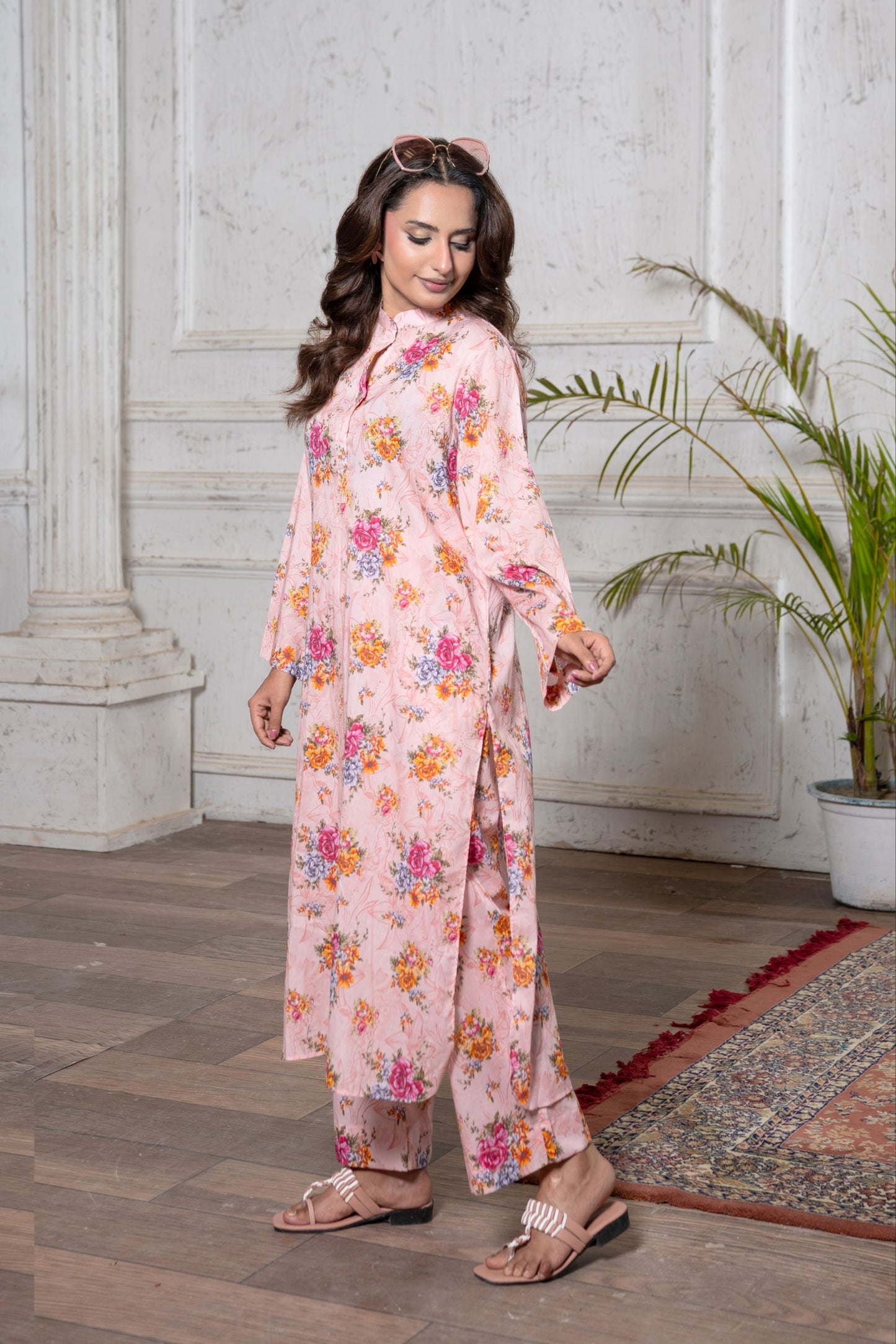 Rosy Blossom Lawn 2 Piece Suit Pret