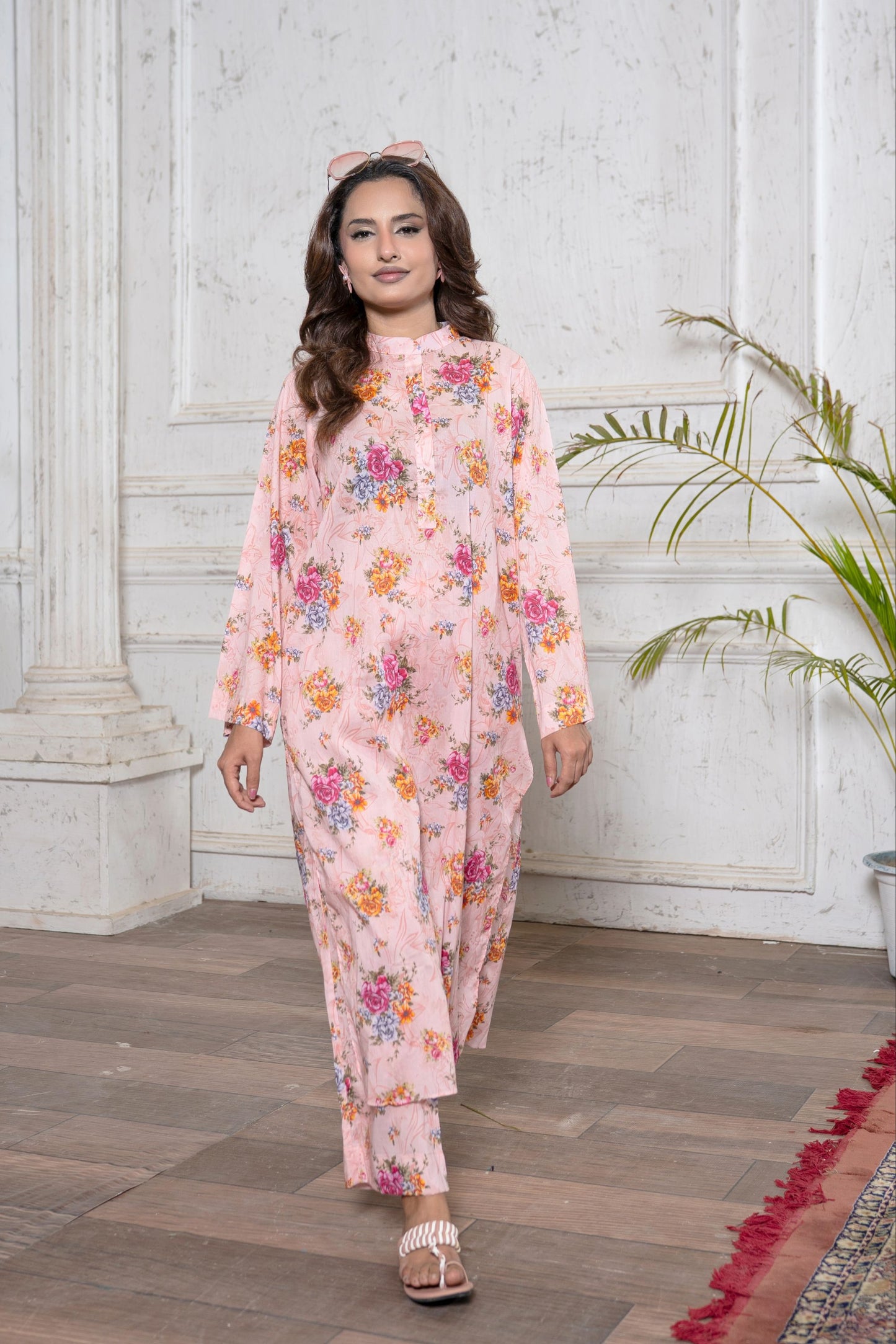 Rosy Blossom Lawn 2 Piece Suit Pret