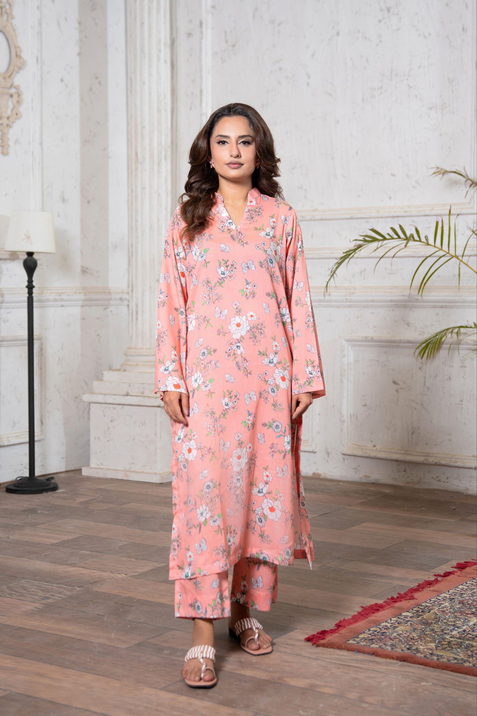 Peach Petals Lawn 2 Piece Suit Pret