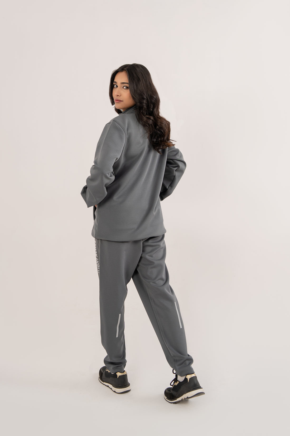 Women Active wear Grey Zipper