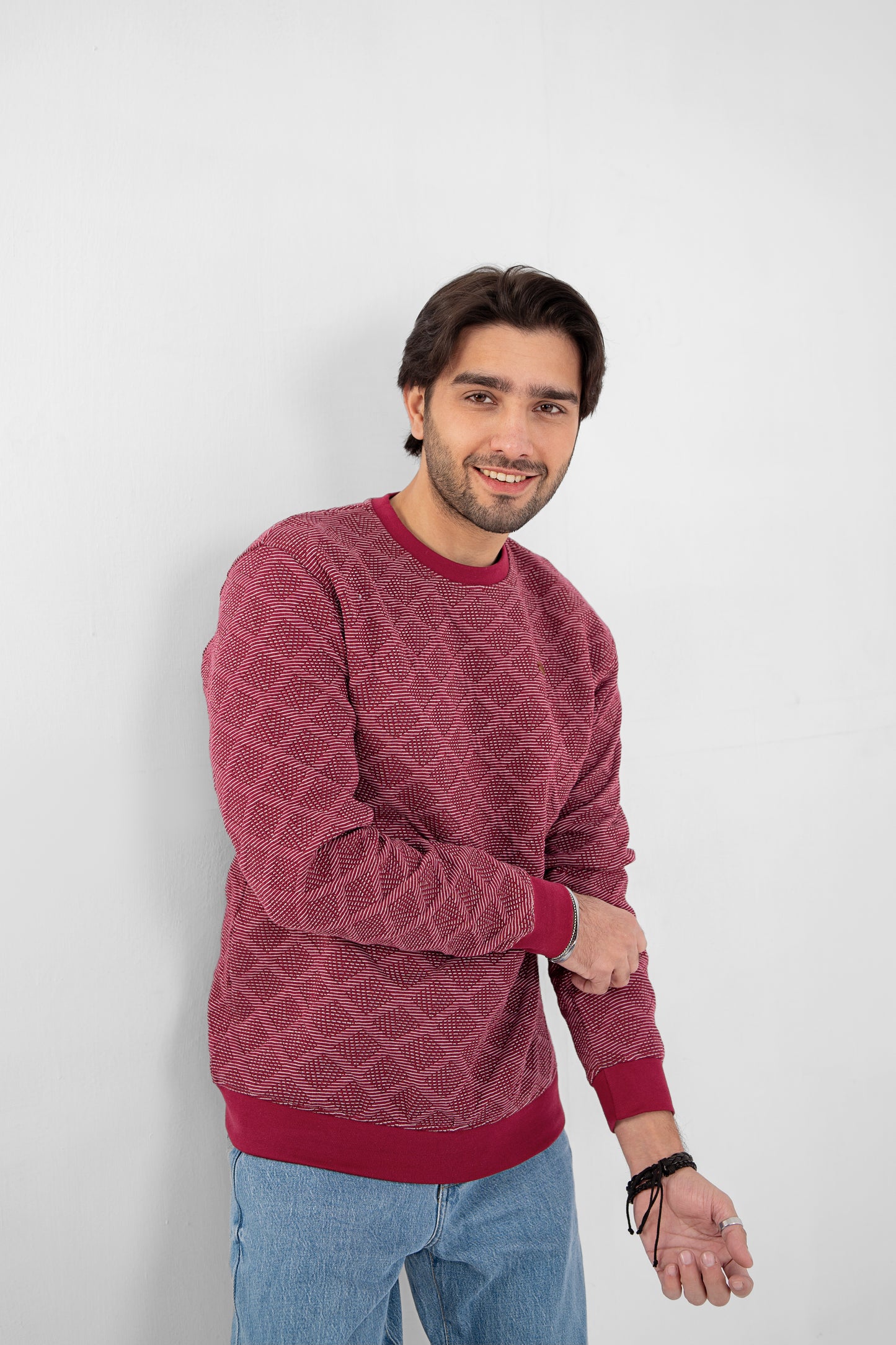 jacquard Men Sweat Shirt