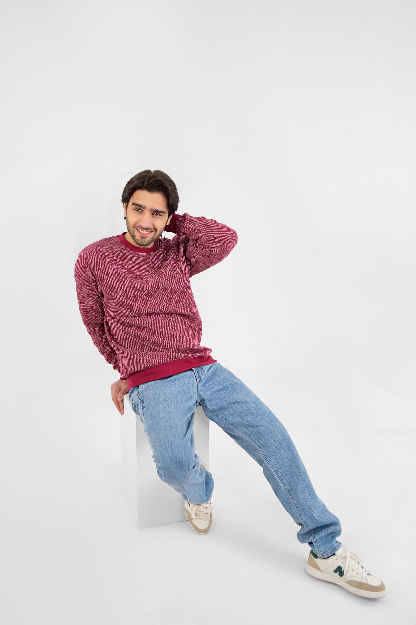jacquard Men Sweat Shirt