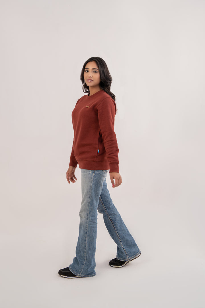 Women Sweat Shirt Rust Color