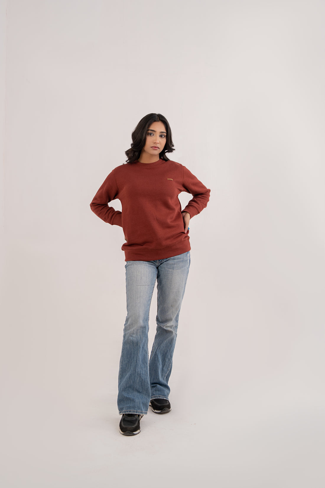 Women Sweat Shirt Rust Color