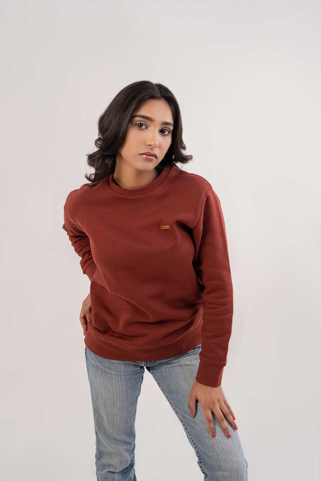 Women Sweat Shirt Rust Color