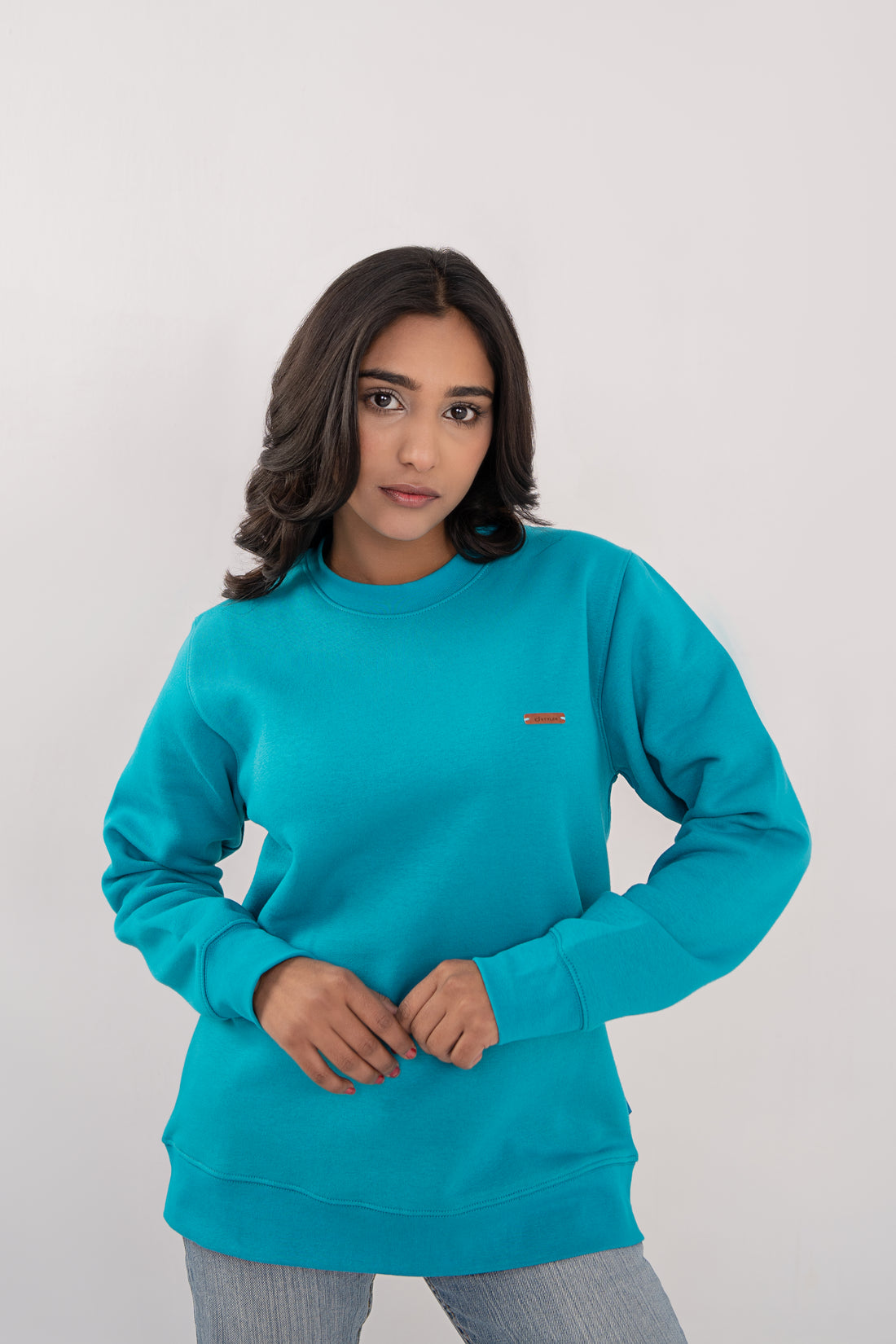 Women Sweat Shirt Aqua color