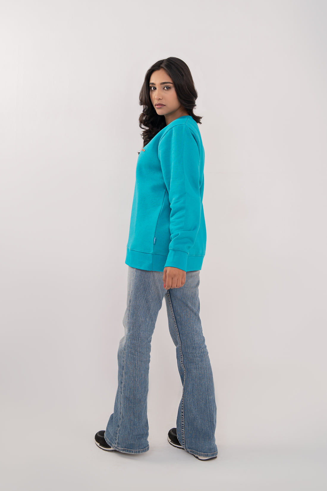 Women Sweat Shirt Aqua color