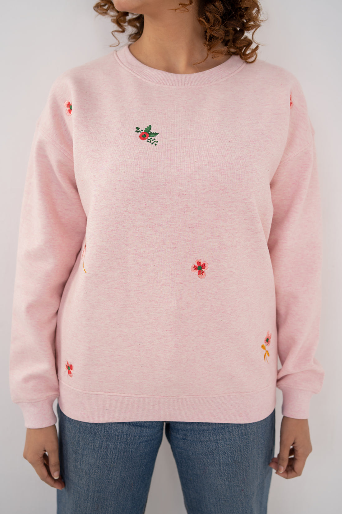 Women Interlock Sweat Shirt Light Pink Color