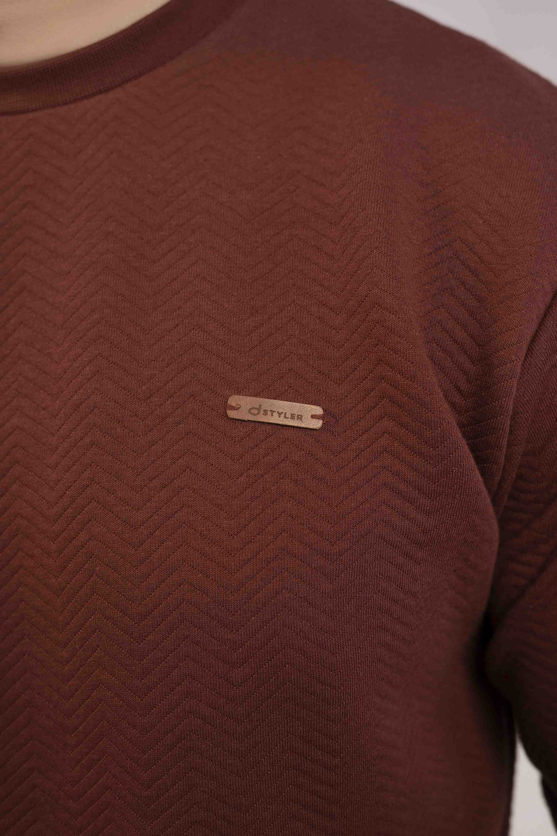 Jacquard Herringbone Sweat Shirt Men