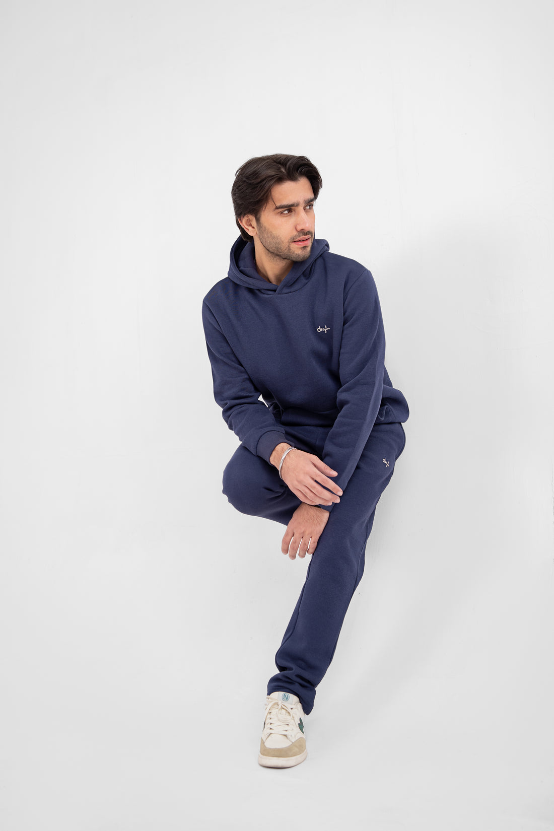 Men Navy Track Suit Hoodie with Trouser