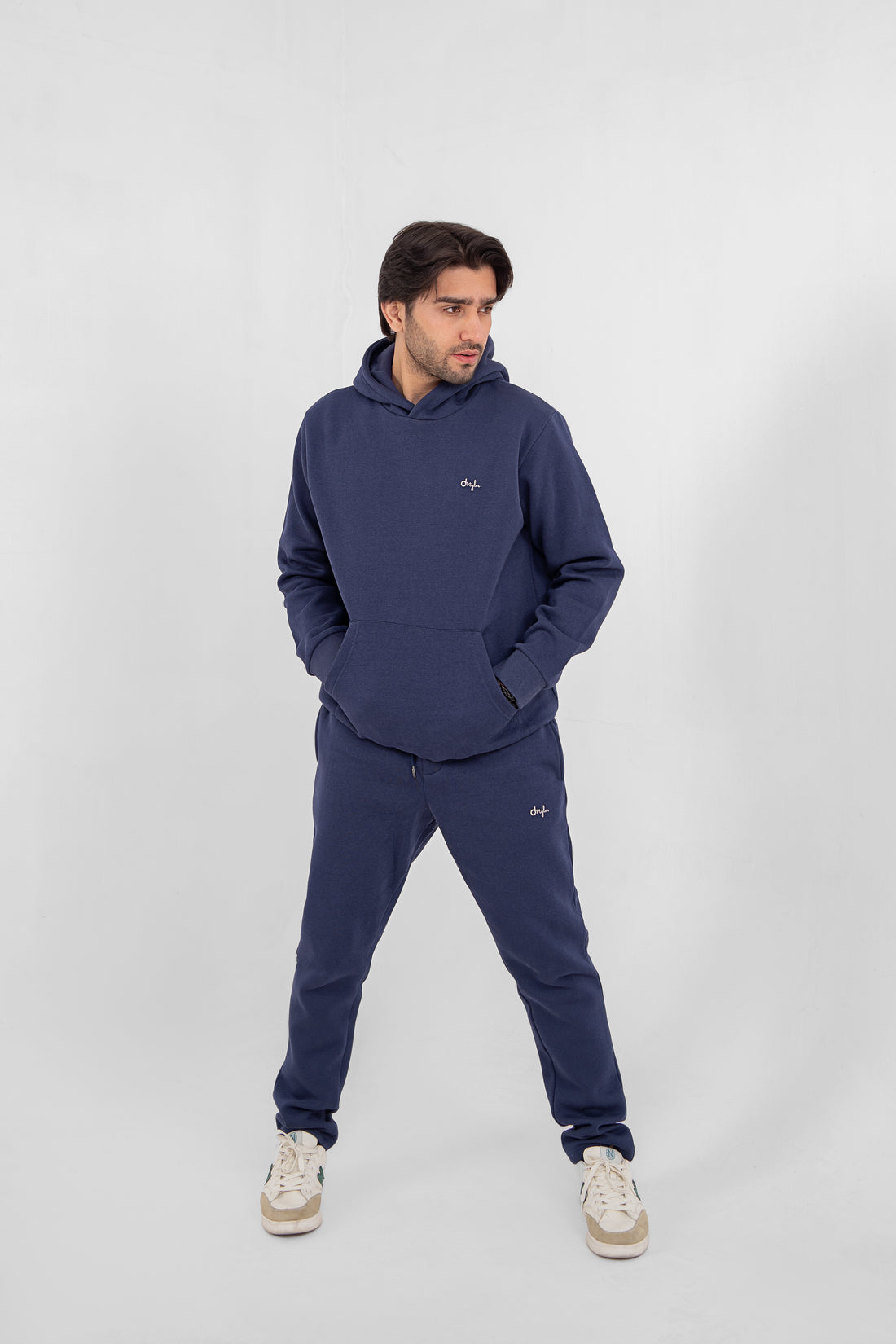 Men Navy Track Suit Hoodie with Trouser