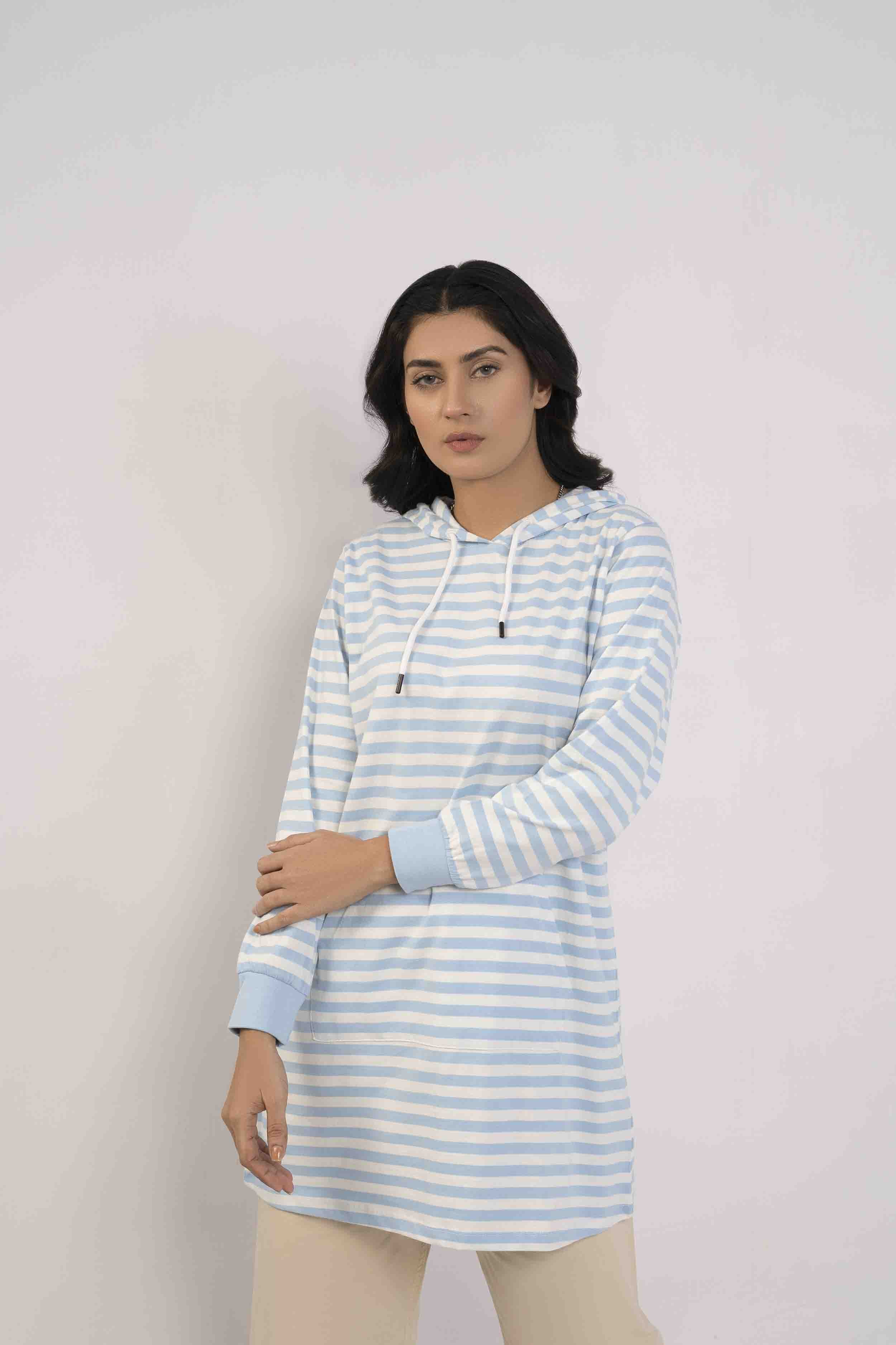 Women Yarn Dyed Long Hoodie