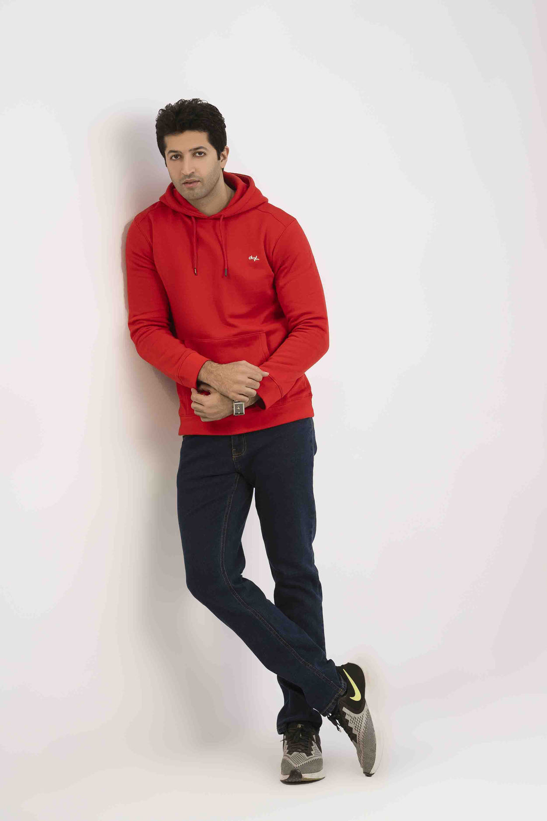 Men Hoodie Red Color With High Density Printing