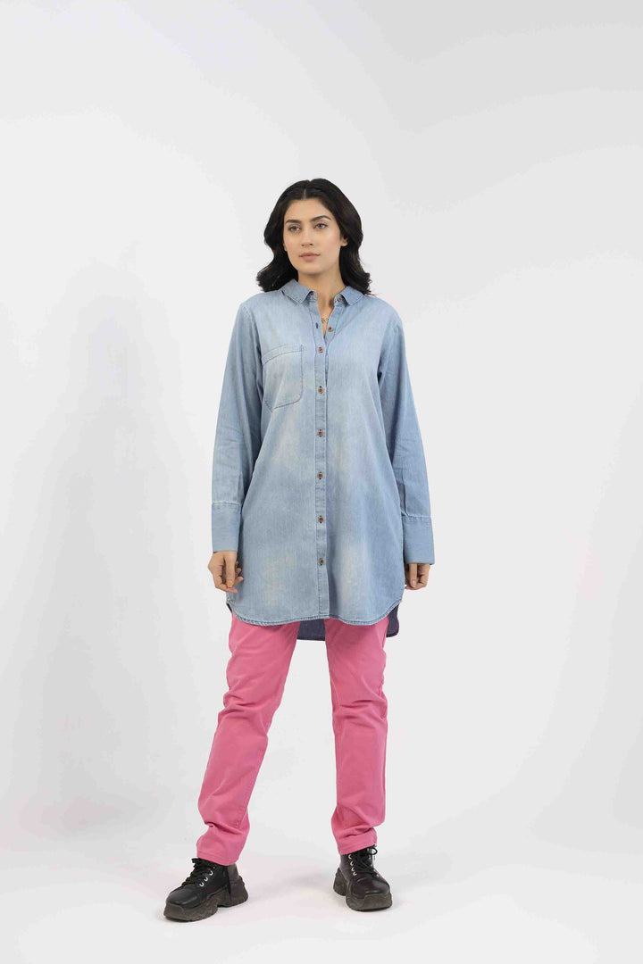 Women Top Denim Light Wash