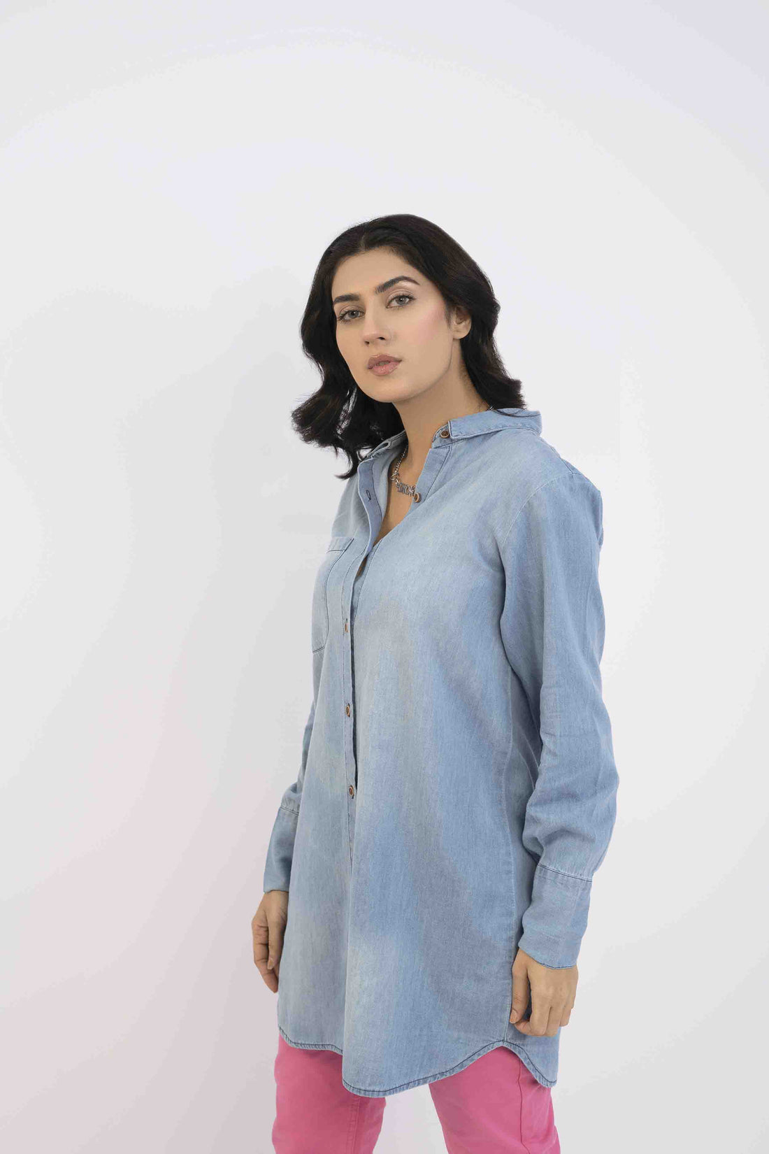 Women Top Denim Light Wash