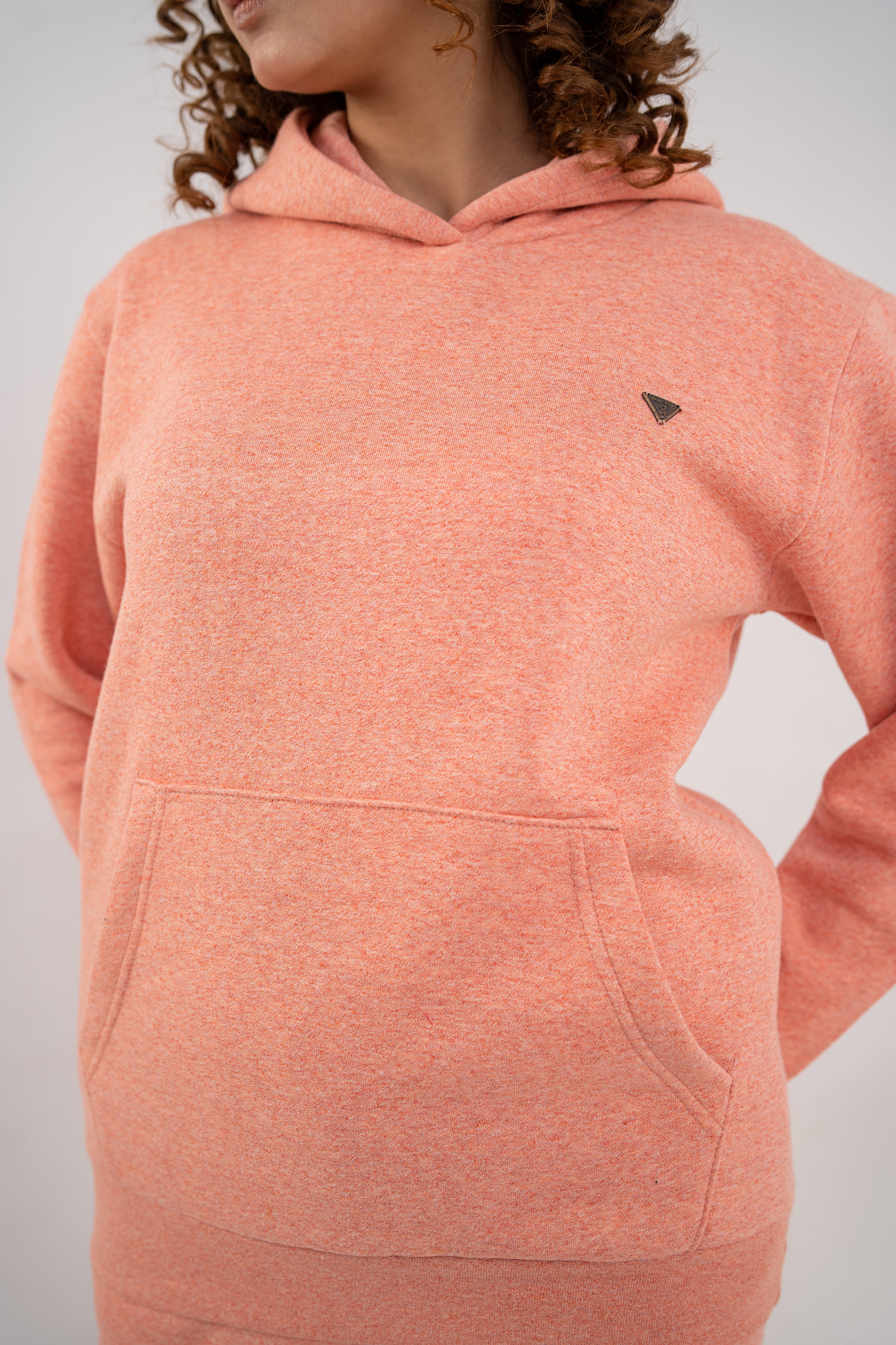 Women Melange Track Suit Orange