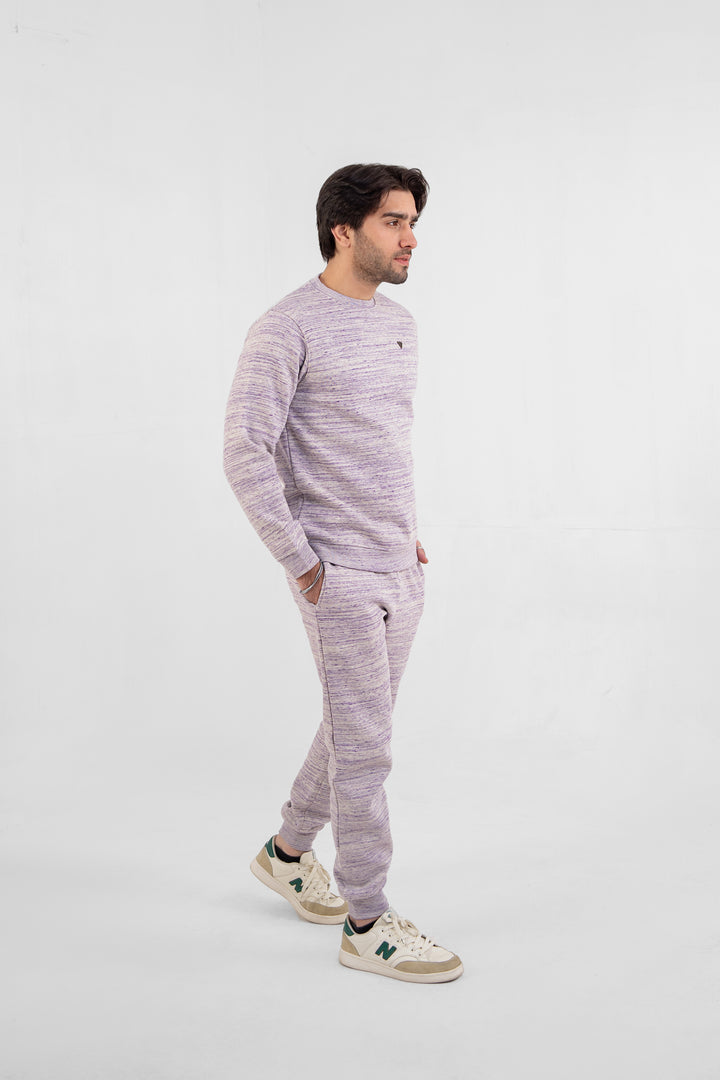 Men Melange Track Suit Purple