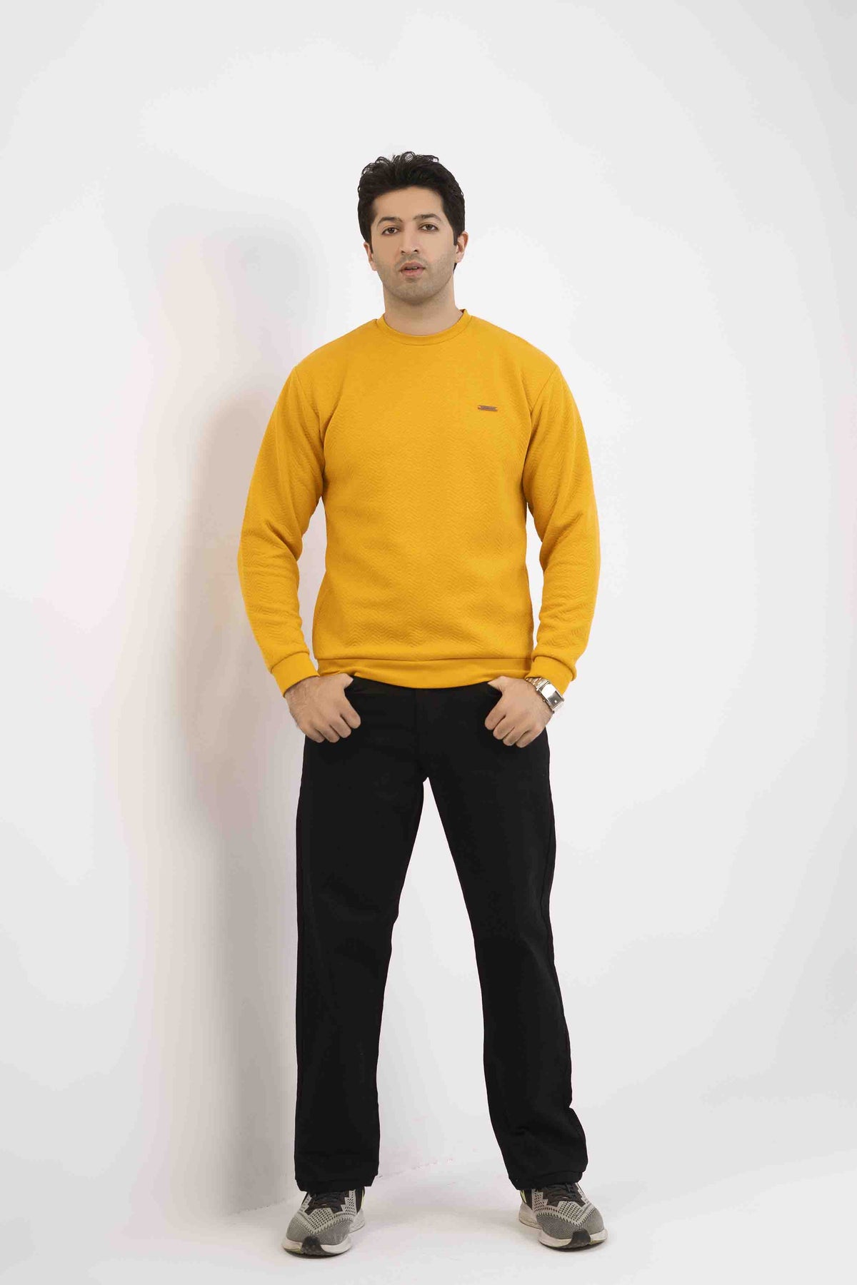 Jacquard Herringbone Sweat Shirt Men