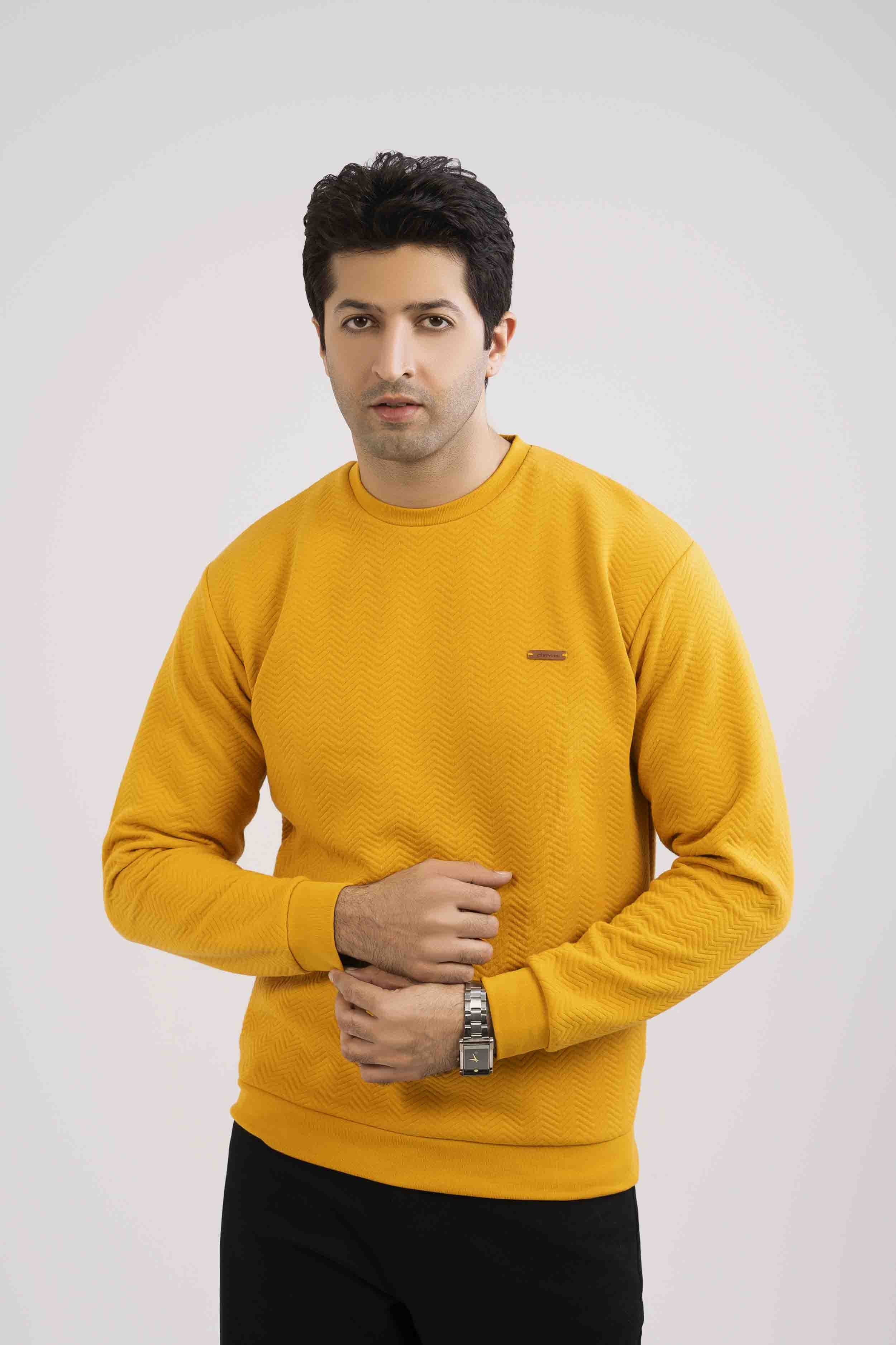 Jacquard Herringbone Sweat Shirt Men