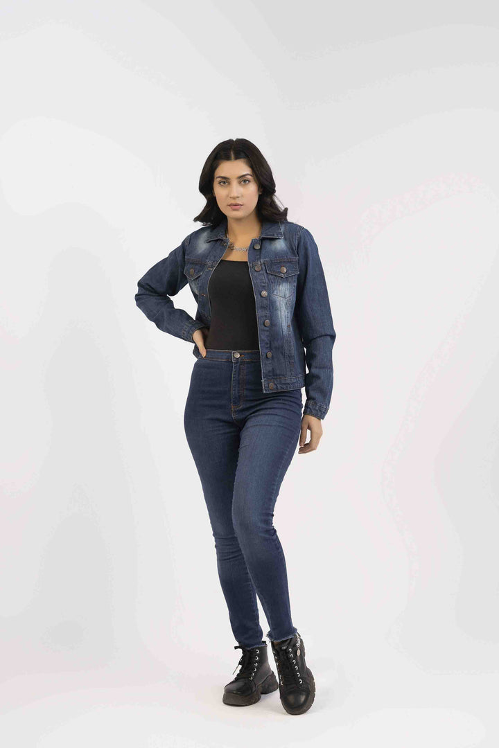 Denim Women Jacket Dark Wash