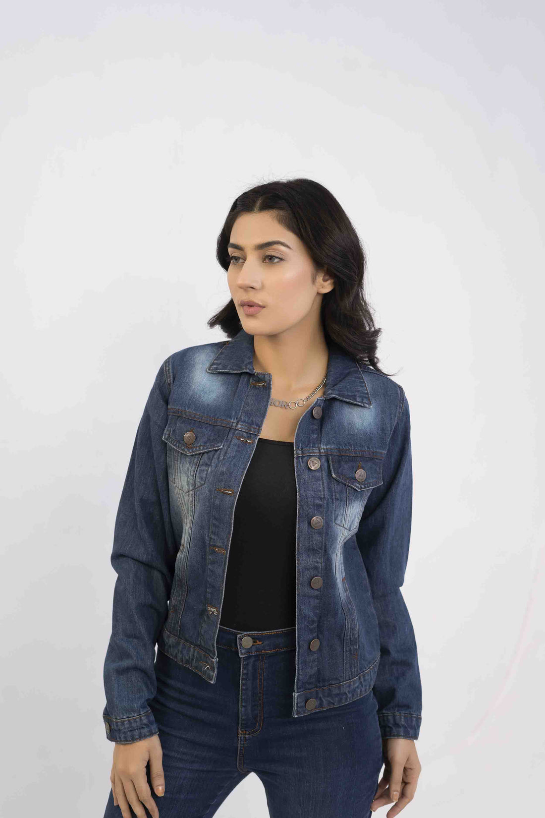 Denim Women Jacket Dark Wash