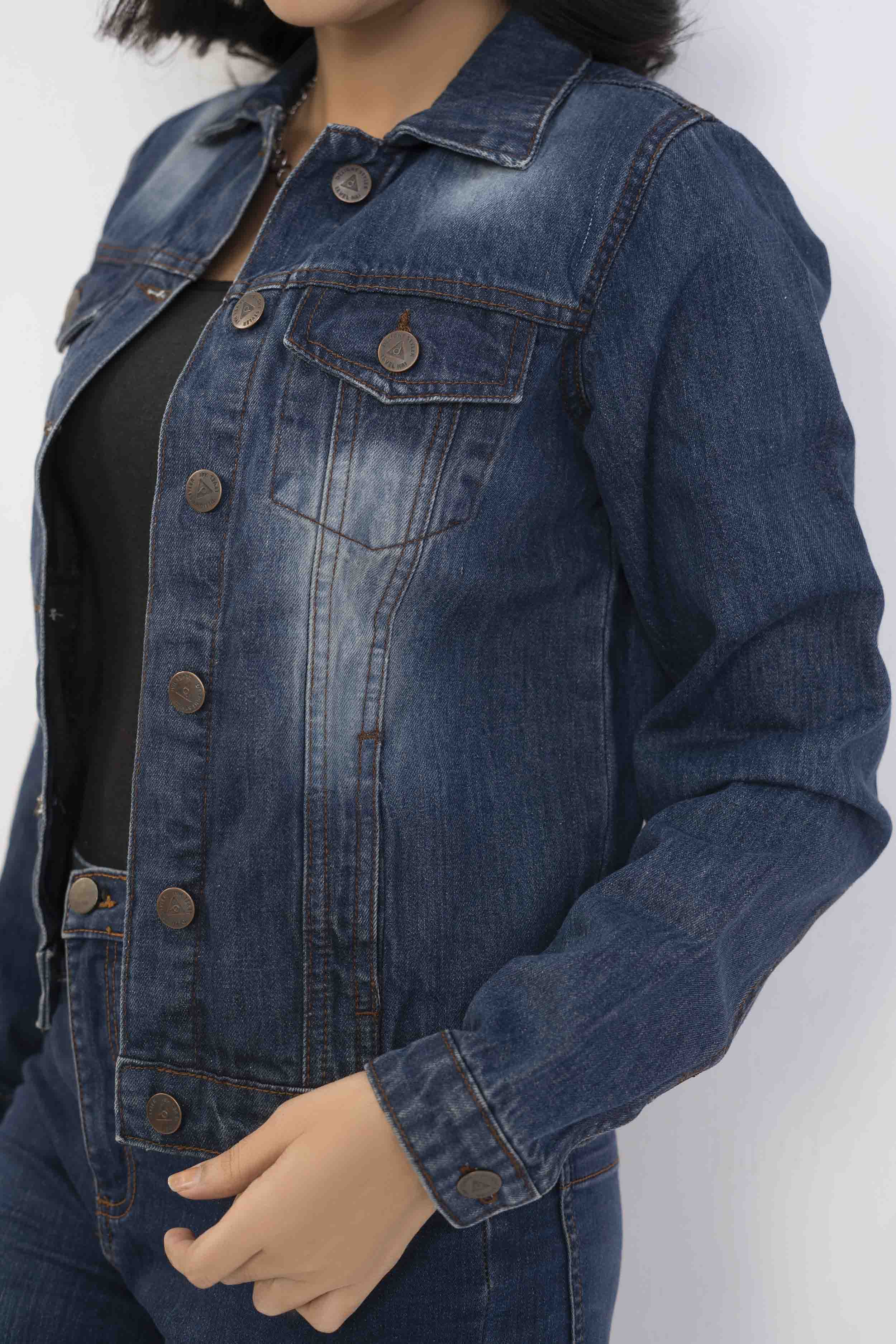 Denim Women Jacket Dark Wash