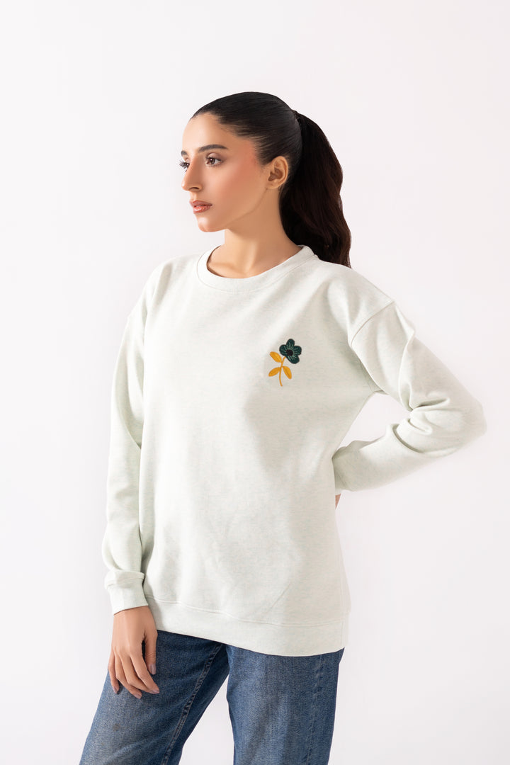 Women Interlock Sweat Shirt Light Green Color