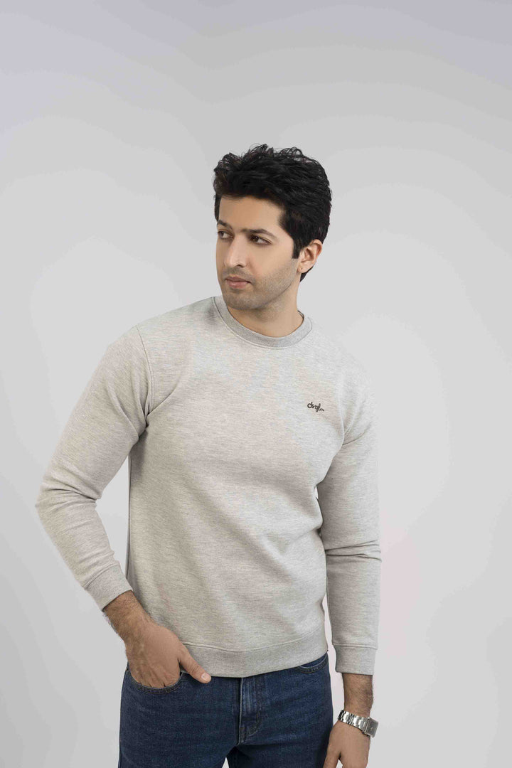 Interlock Gray Color Sweat Shirt Men